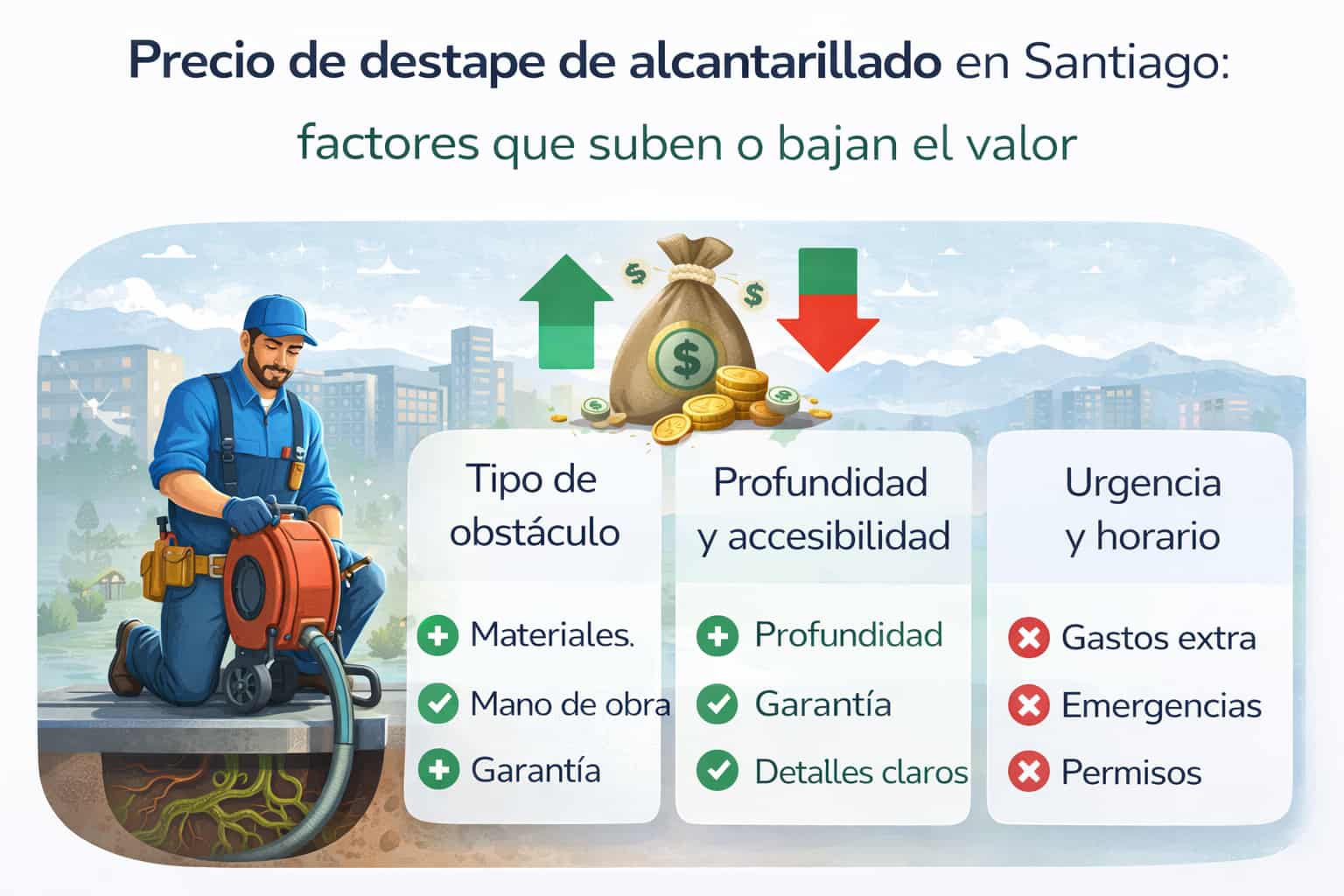 Precios para destapar cañerías en Santiago: guía actualizada